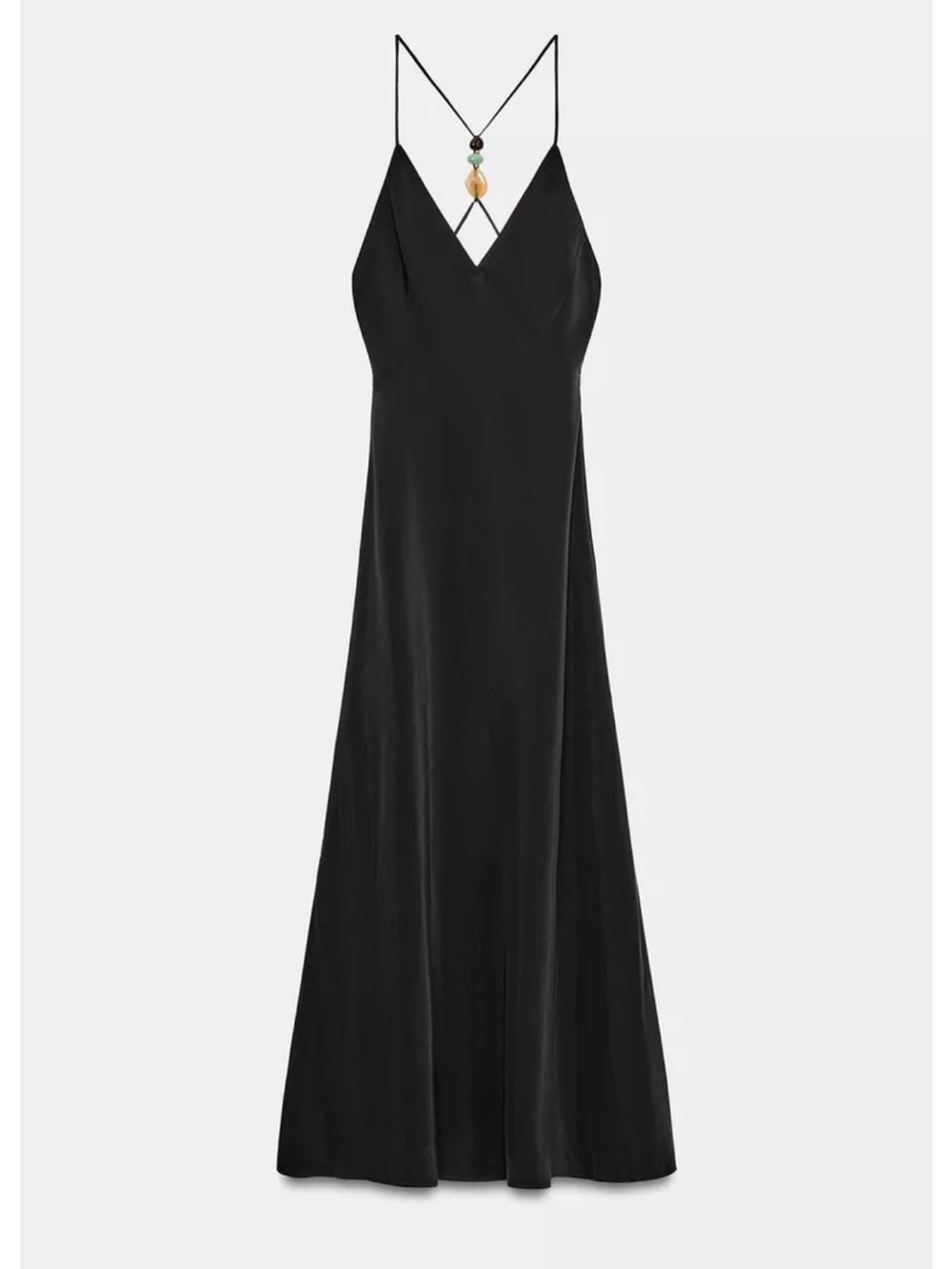 Zara Black Strappy Slip Maxi Dress